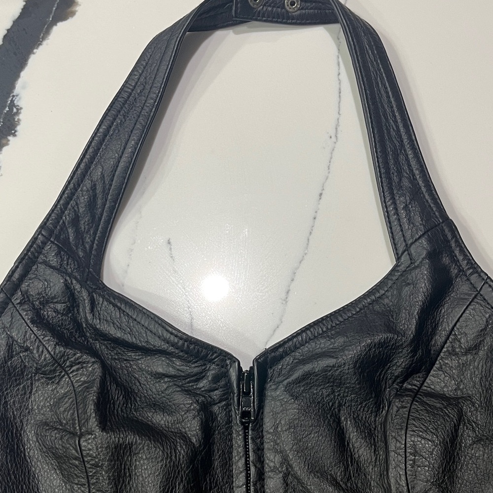 Wilson Leather Black Leather Halter Top - Picture 2 of 6